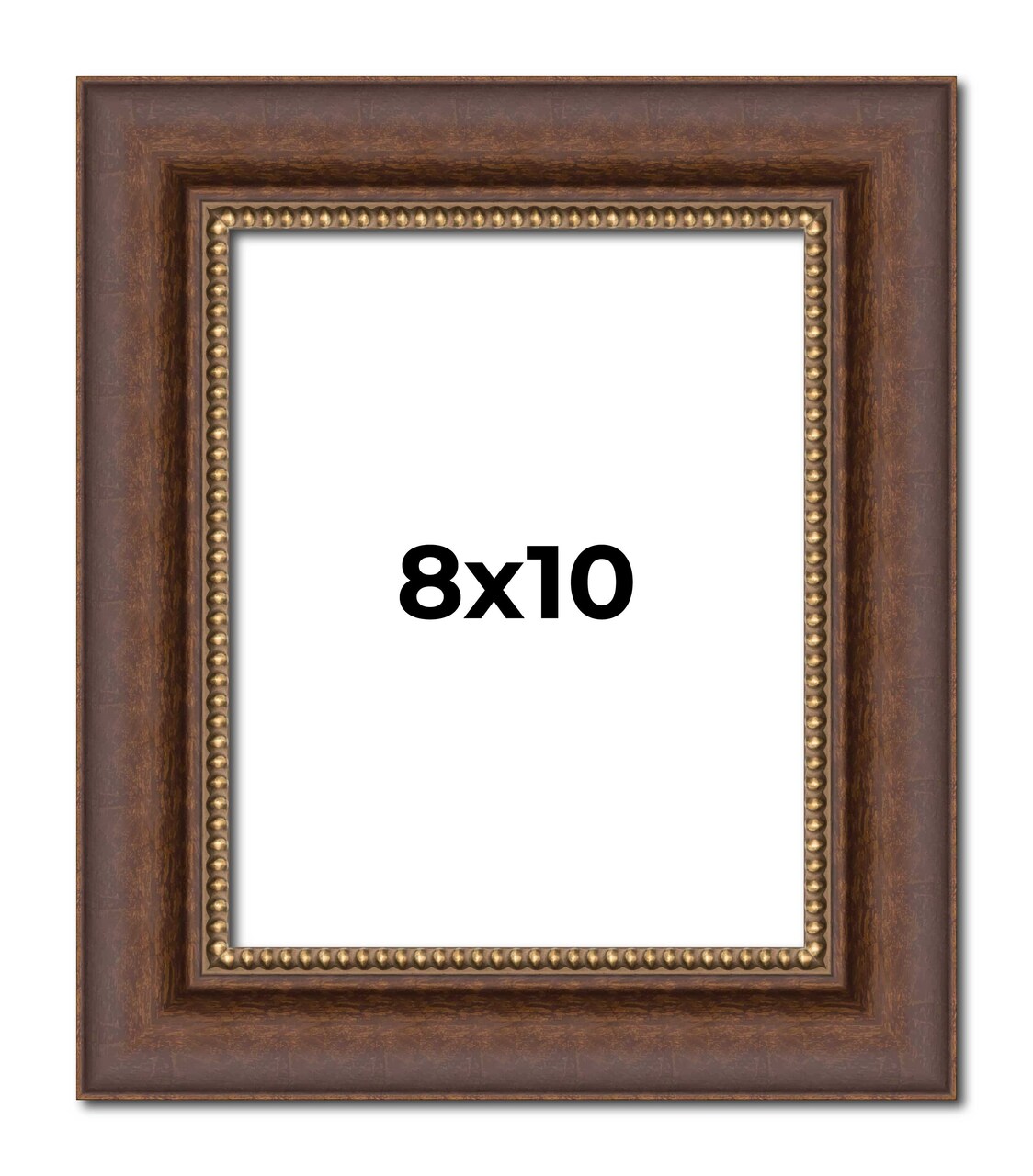 8x10 Traditional Brown Picture Frame - UV Acrylic, Foam Board Backing, Hanging Hardware